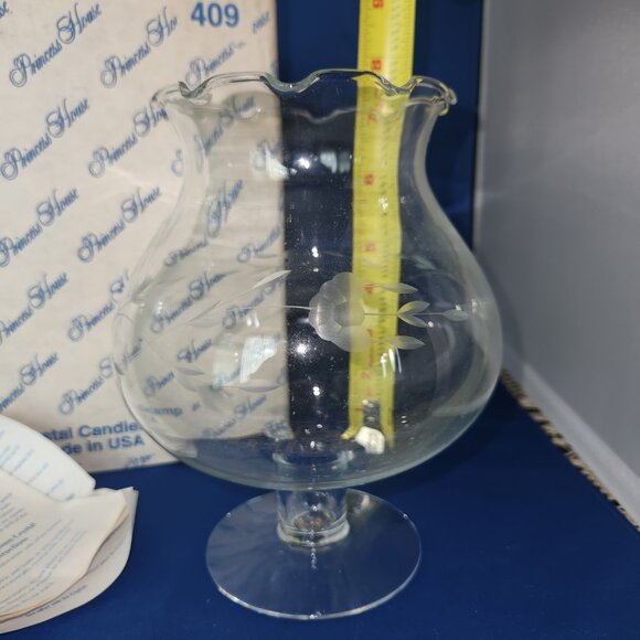 Princess House Heritage Crystal Pedestal Centerpiece Taper Candle Lamp #409 NIB - Picture 2 of 8